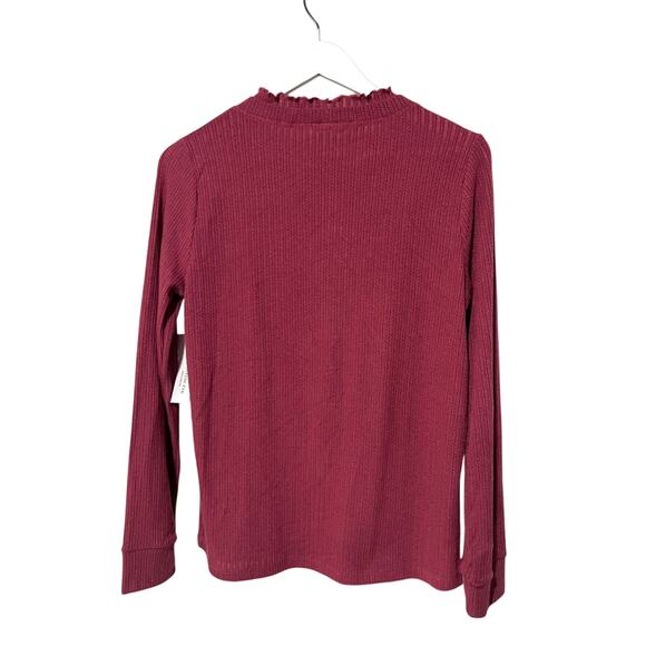 Pink Clover Top Womens Large Long Sleeve Mock Neck Ribbed Stitch Fix Mauve NEW - Picture 2 of 11